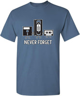 Never Forget Mens Cassette Tape VHS Gamer Old School Mens Very Funny T Shirt